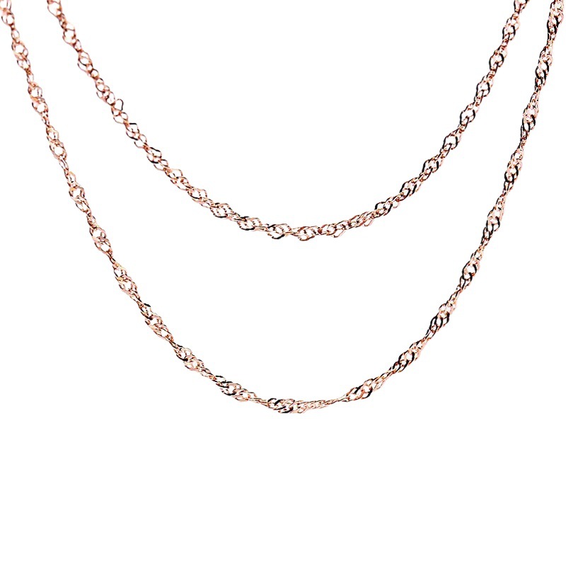 Zhenrong joyería al por mayor de cobre Chapado en plata chapado en oro rosa Cadena de onda de agua Chapado en plata collar joyería fábrica lote mixto