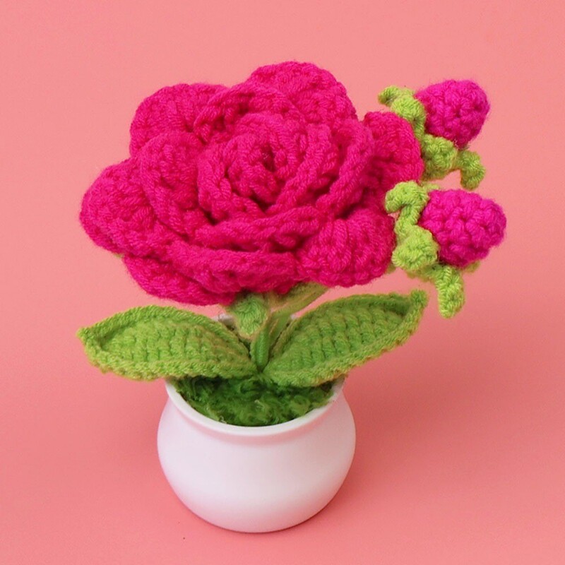 完成したウールひまわり鉢植えスズラン造花チューリップデスクトップ装飾品バレンタインデー教師クラスメートギフト|undefined