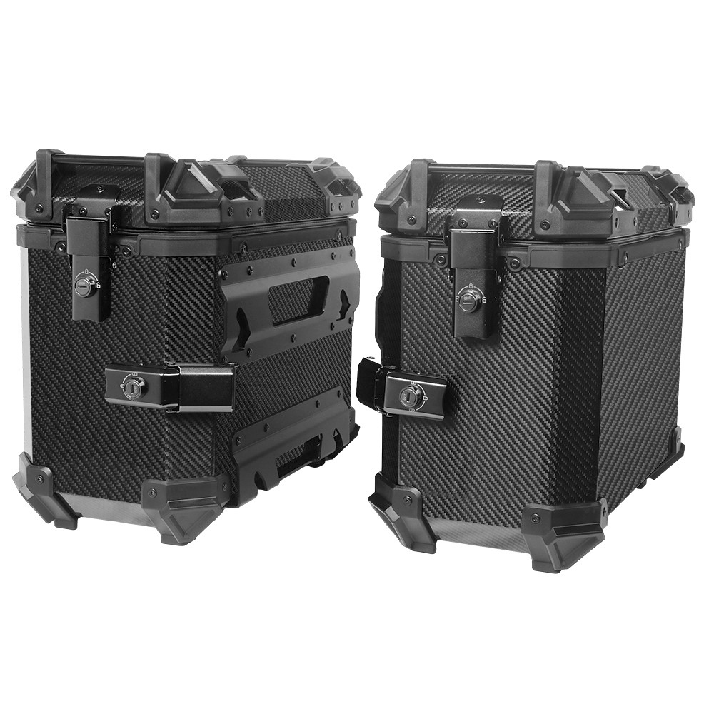 38L caja lateral de fibra de carbono motocicleta de gran capacidad de equipaje lateral impermeable caja colgante motocicleta suministros lado tronco