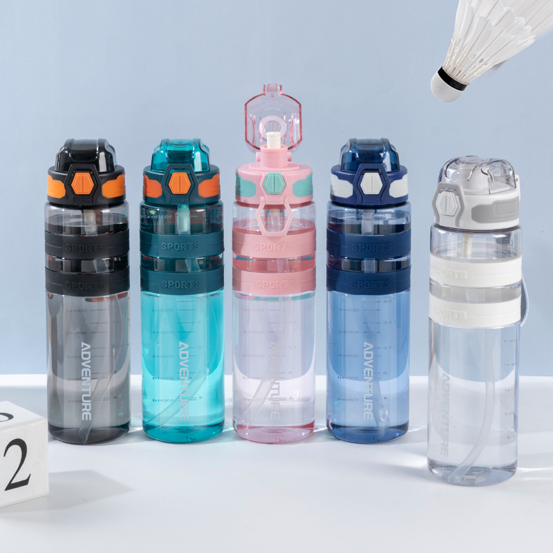 Taza de agua deportiva de alta capacidad taza de acondicionamiento físico al aire libre para hombres y mujeres taza de alumno hervidor de agua resistente a altas temperaturas de verano paja portátil