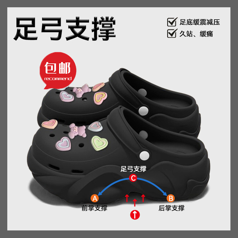 Free Shipping 2026 New Model Height-Increasing Clogs for Women, Summer Outdoor Wear, Arch Support, Comfortable, Non-Slip Eva Sandals