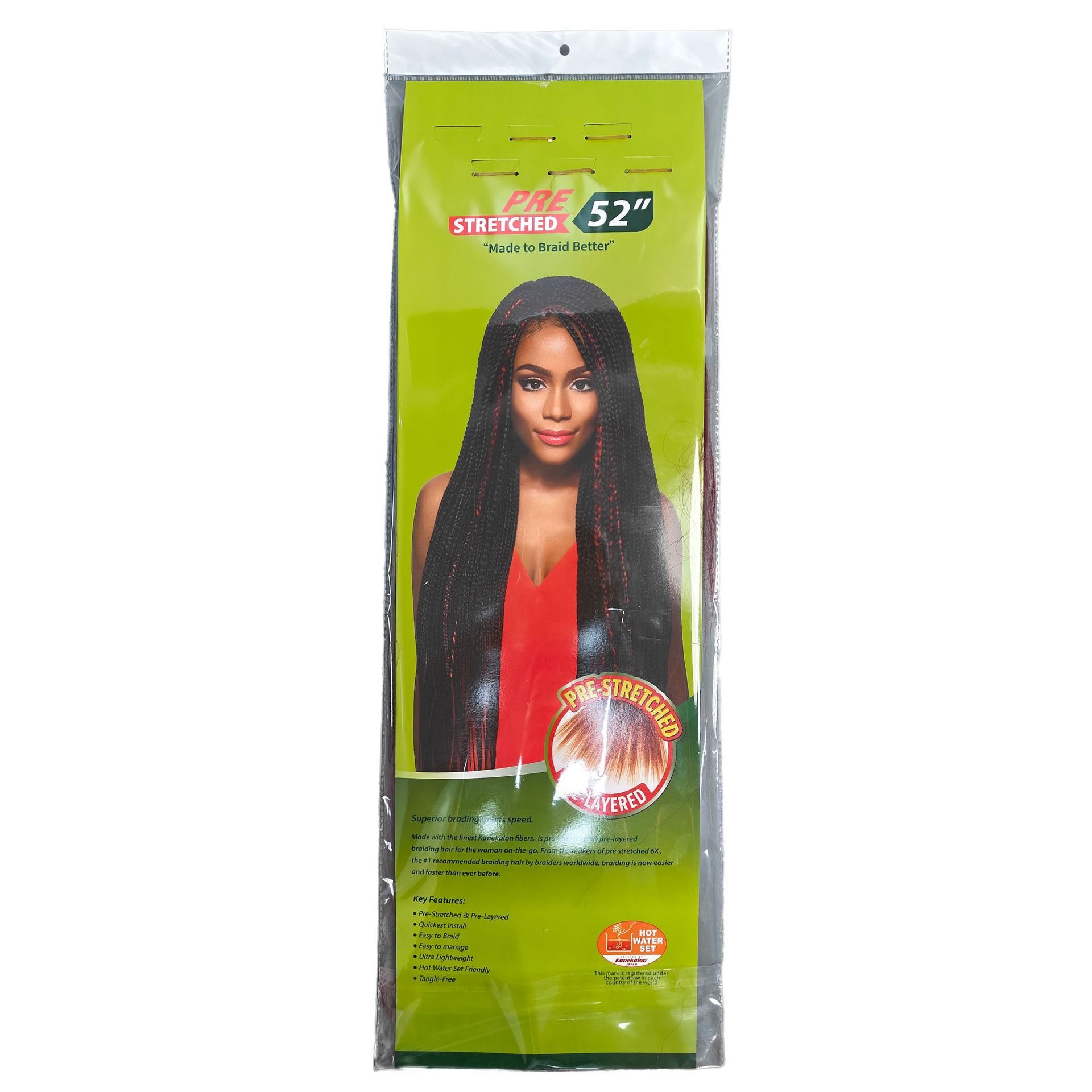 5X pre-stretched EZ braiding hair negro pre-estiramiento baja temperatura retardante de llama peluca