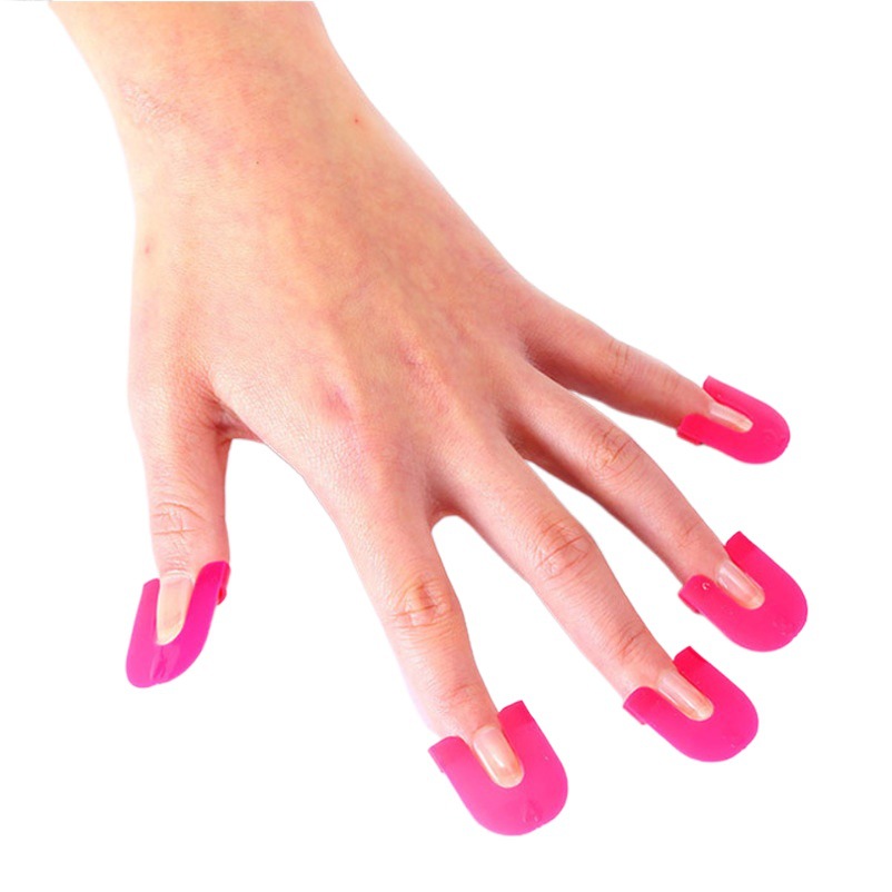 Clip anti-desbordamiento de uñas Pegamento de esmalte de uñas Herramienta auxiliar anti-desbordamiento en caja Protección de uñas francesa Clip de modelo de novato