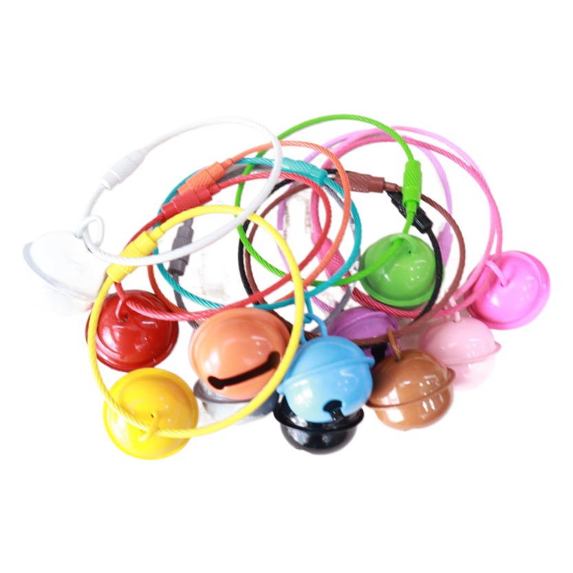 Creative macaron color Bell keychain student ID school bag doll ornaments wire ring keychain pendant