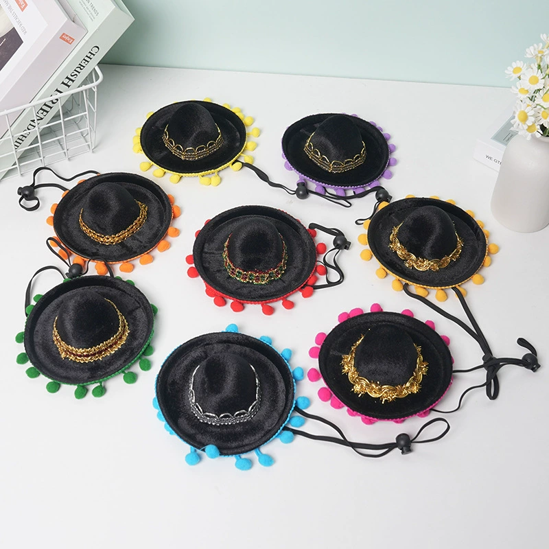 Трансграничная Карнавальная шляпа Amazon на Хэллоуин Товары для дня рождения Взрослые дети Мексиканская шляпа для домашних животных