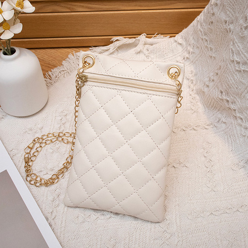 Trendy Fashion  New Phone Bag Simple Commute Crossbody Bag Chain Herringbone Bag for Women Lightweight Luxury