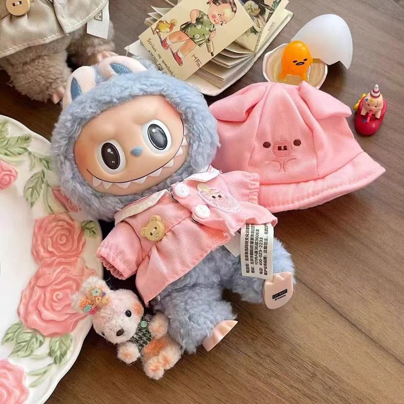 新しい送料無料ベビー服 17cm labubu かわいいラブブ綿人形無属性幼稚園スーツ服|undefined