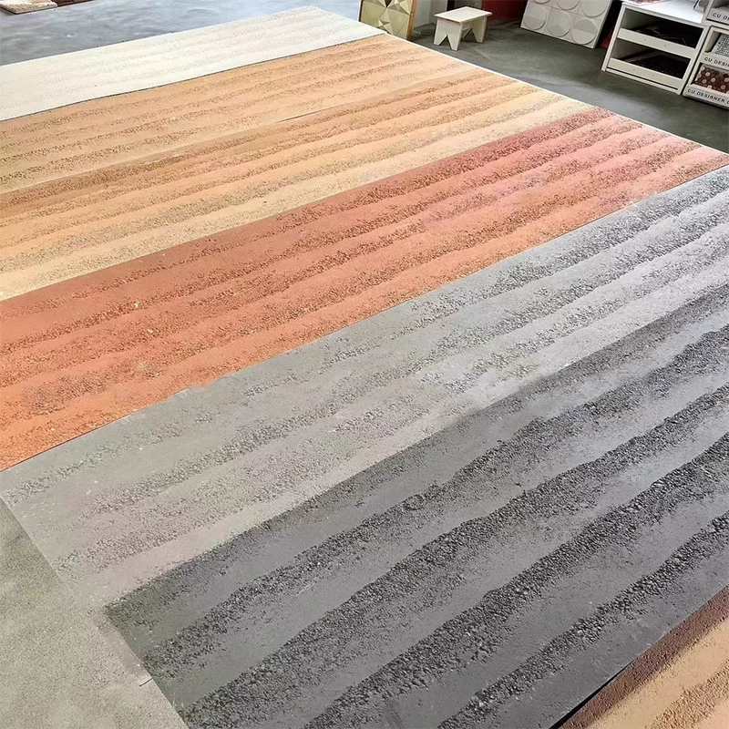 Run -soil plate soft slab background wall decoration soft rammed earth wall board can be curved decorative material cement pouring board
