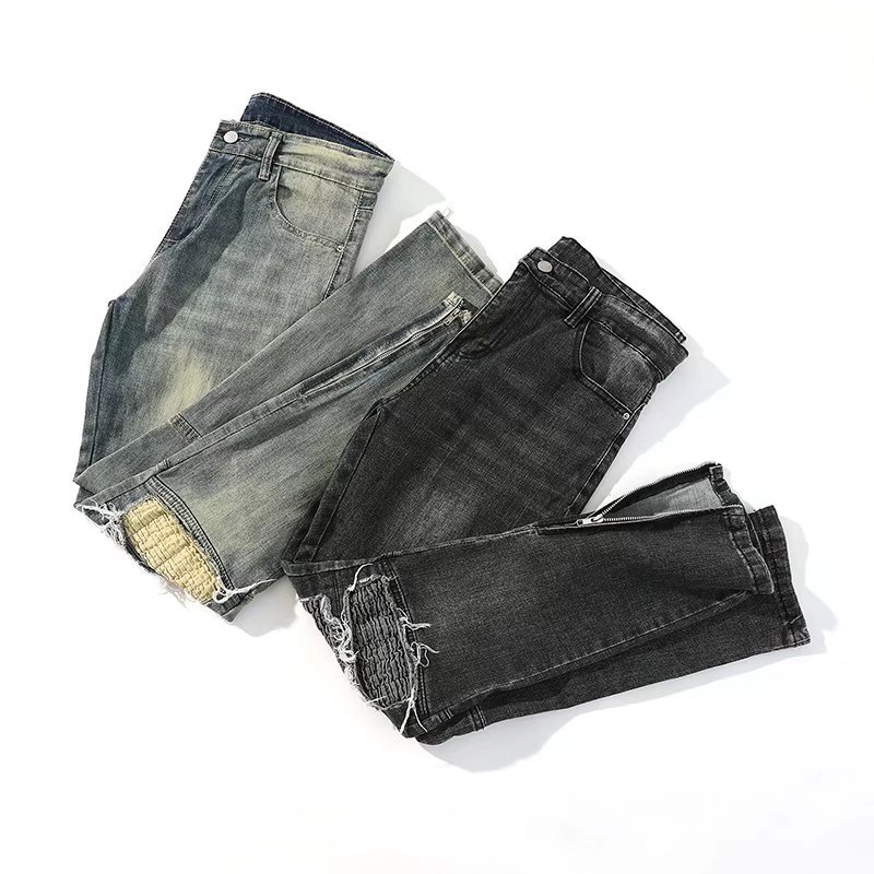 Men's Slim Fit Ripped Jeans - Stretch Denim Pants With Distressed Details For Casual Streetwear​_mkmklike.com