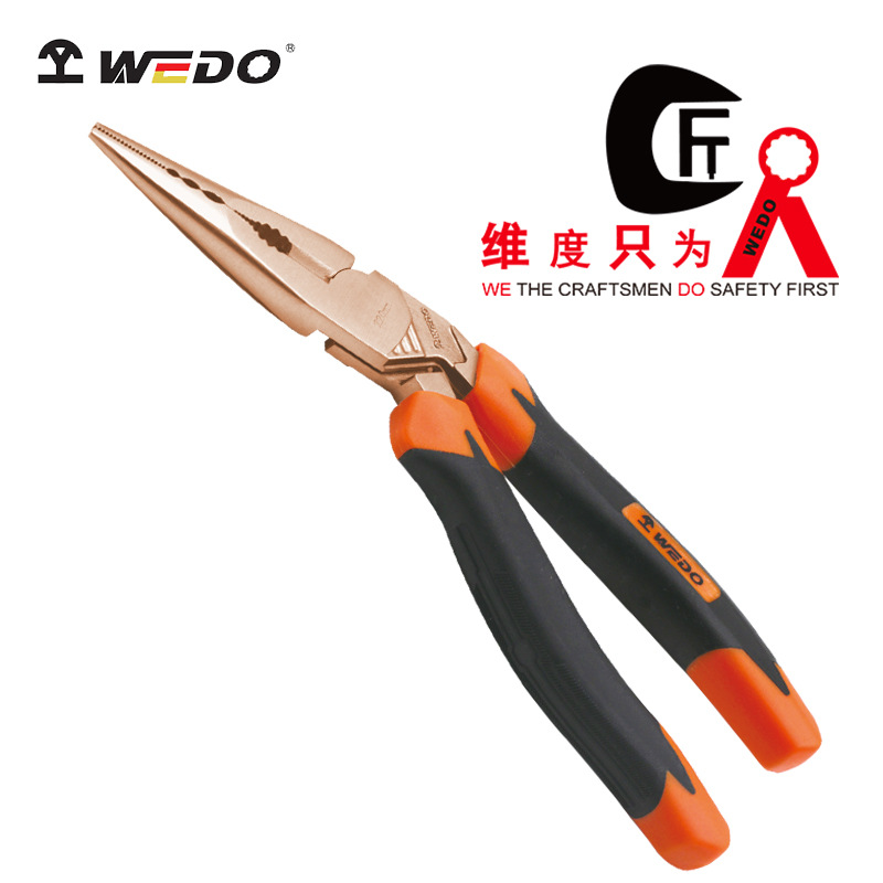 WEDO 维度 防爆铍青铜德式省力弯头尖嘴钳 防爆无磁无火花工具