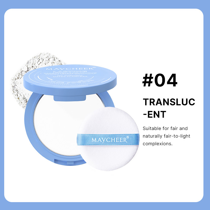 Transfronterizo MAYCHEER polvo impermeable de maquillaje para mujeres, maquillaje natural desnudo, control de aceite, polvo de maquillaje de miel.