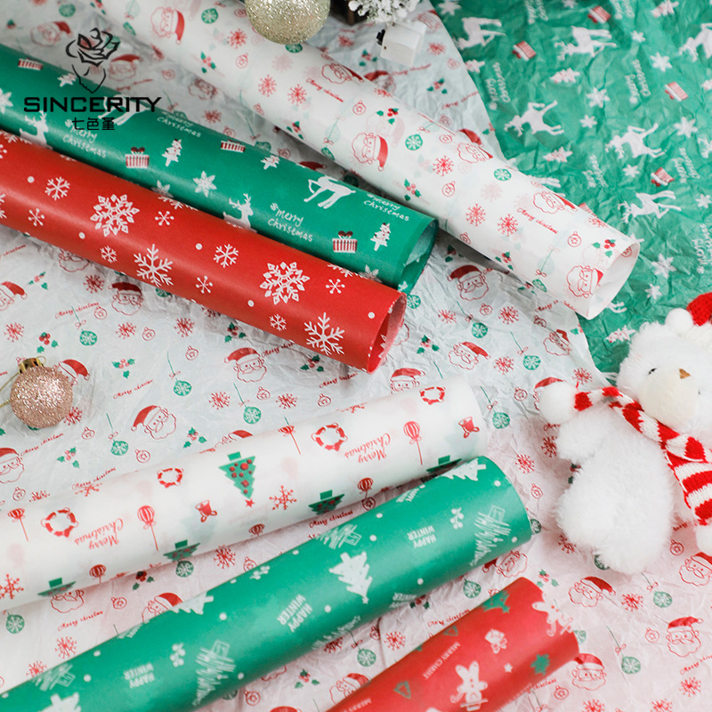 Papel de Navidad Sydney papel de revestimiento Nochebuena paquete de manzanas DIY material de ramo florista para papel de embalaje de manzanas