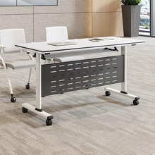 折叠会议桌可移动活动拼接长条桌双人办公桌子可折叠培训桌椅组合