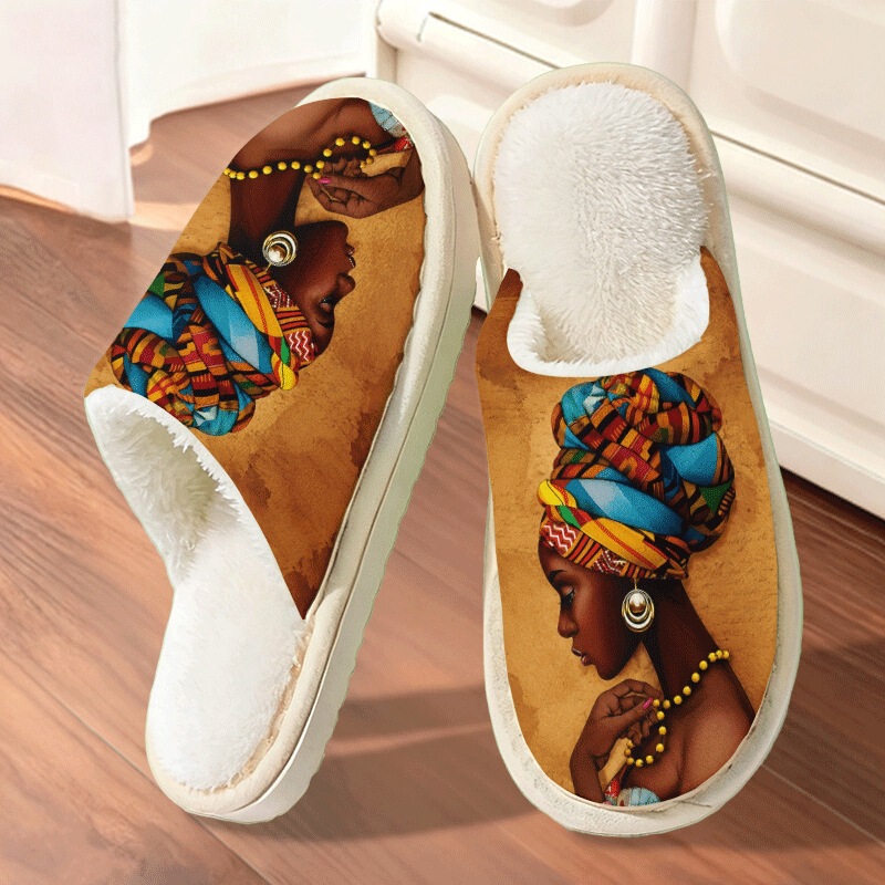 Cross-Border Exclusive Hot-Selling Bohemian Wolf Pattern Printed Cotton Slippers for Men, Autumn and Winter, Pod Cross-Border Jit One-Piece Dropshipping Cross-Border Exclusive Hot-Selling Bohemian Wolf Pattern Printed Cotton Slippers for Men, Autumn and Winter, Pod Cross-Border Jit One-Piece Dropshipping
