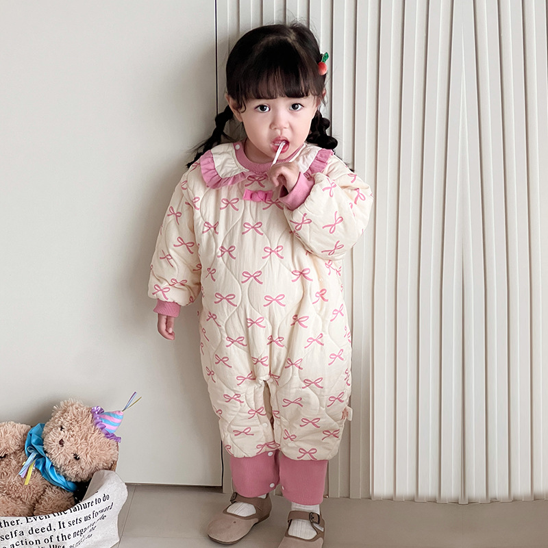 소녀의 하카 등반착용  와 어린 아이들의 클래스 나가는 착용 좀폰 겨울 옷 들고 재킷 2024 새로운 스타일 따뜻한