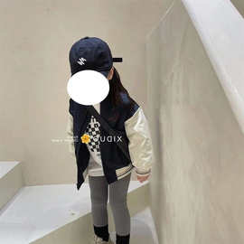 女童秋冬季韩版加绒棒球服外套女洋气打底裤儿童装夹克两件套0140