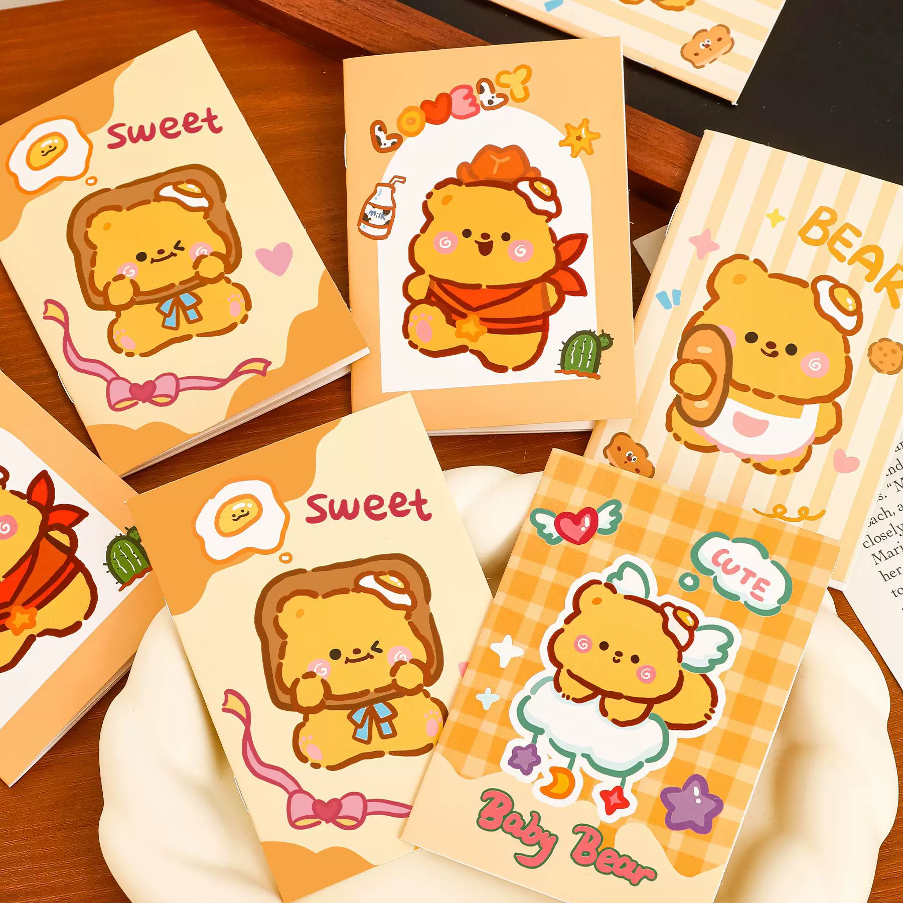 黄色小熊小本子可爱高颜值卡通64k软面抄小学生文具小礼品记事本