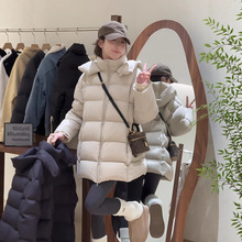 90白鸭绒云朵泡芙羽绒服女中长款2025冬新款韩版宽松加厚连帽外套