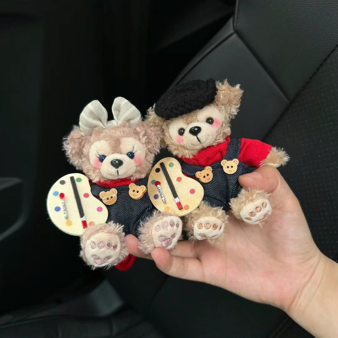 Shirley Mei colgante Duffy oso mochila escolar muñeca de felpa llavero de coche bolso lindo colgante regalo de pareja mujer