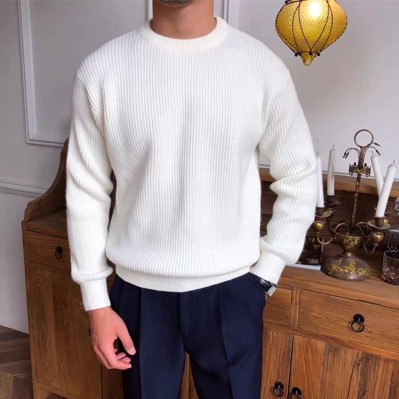Autumn and Winter Thickened Sweater Men's Korean Style Fashionable Loose Japanese Knitted Sweater Winter Ins Hong Kong Style Lazy Sweater Jacket Autumn and Winter Thickened Sweater Men's Korean Style Fashionable Loose Japanese Knitted Sweater Winter Ins Hong Kong Style Lazy Sweater Jacket