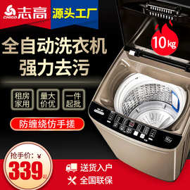 志高洗衣机全自动家用出租房用小型大容量波轮10公斤洗脱一体12kg