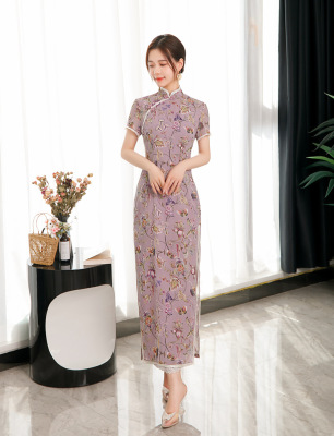 2022 summer new pattern cheongsam Everyday wear temperament fairy Significant figure have more cash than can be accounted for cheongsam