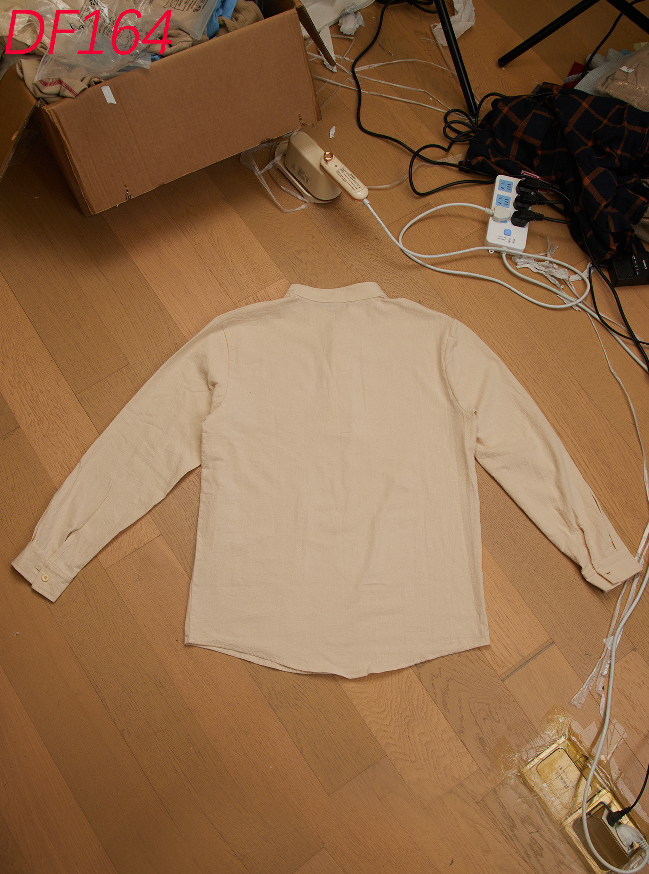 Camicia uomo casual in lino con maniche lunghe e collo coreana_voghion.com