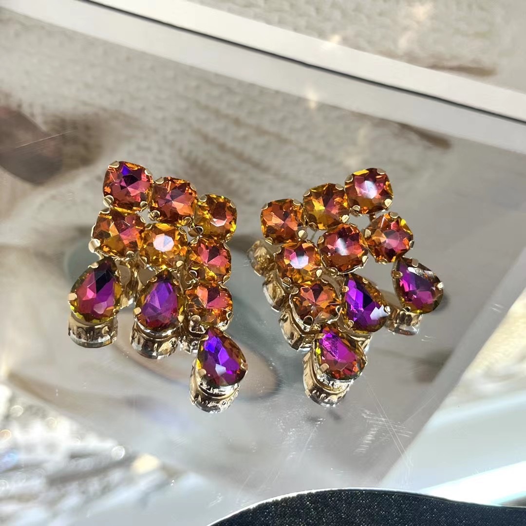 Fashion Water Droplets Alloy Inlay Artificial Diamond Womenu0027S Drop Earrings 1 Pair