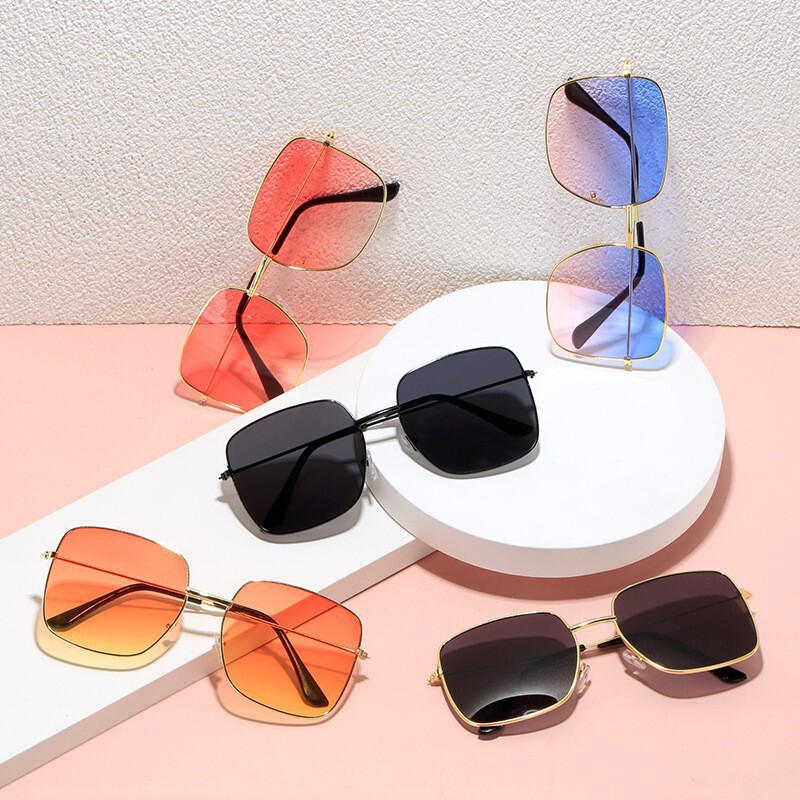 Zhou Yangqing same style retro trendy all-match box sunglasses female students Korean style personalized sunshade large frame sunglasses men