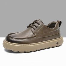 欧洲站真皮男鞋秋季新款2025透气厚底增高休闲鞋潮流百搭皮鞋男士