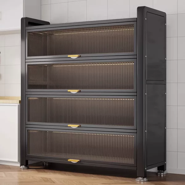 Kitchen Storage Rack Floor-Standing Multi-Layer Dustproof Storage Cabinet Household Multifunctional Cupboard Sideboard Cabinet Storage Cabinet