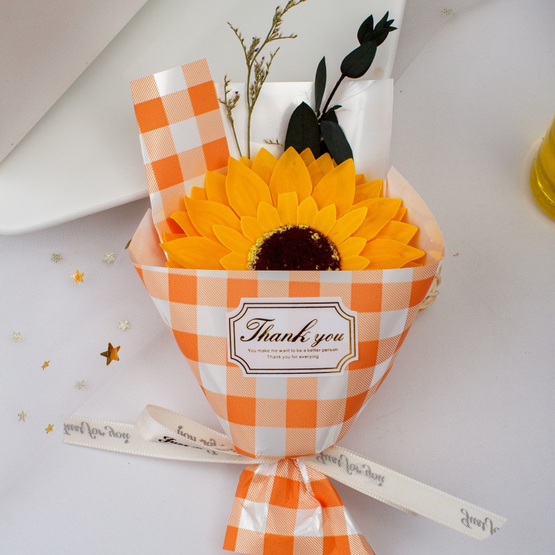 주황색 종이 해바라기