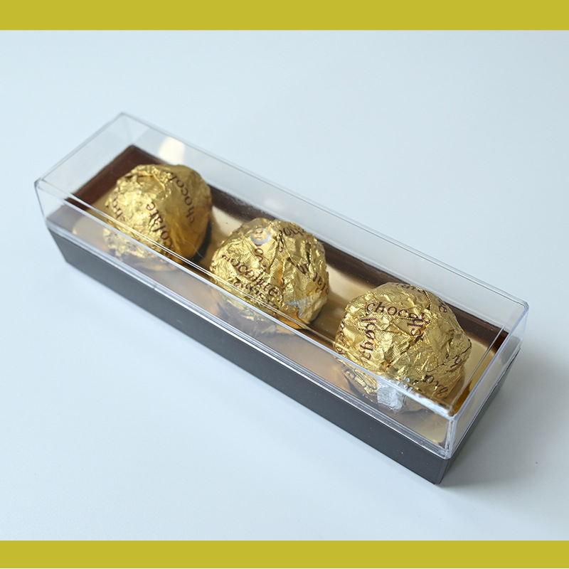 Caja de plástico de 3 gránulos 5 gránulos cuadrados Jinsha bola de chocolate dulces de boda caja de regalo PS caja de plástico