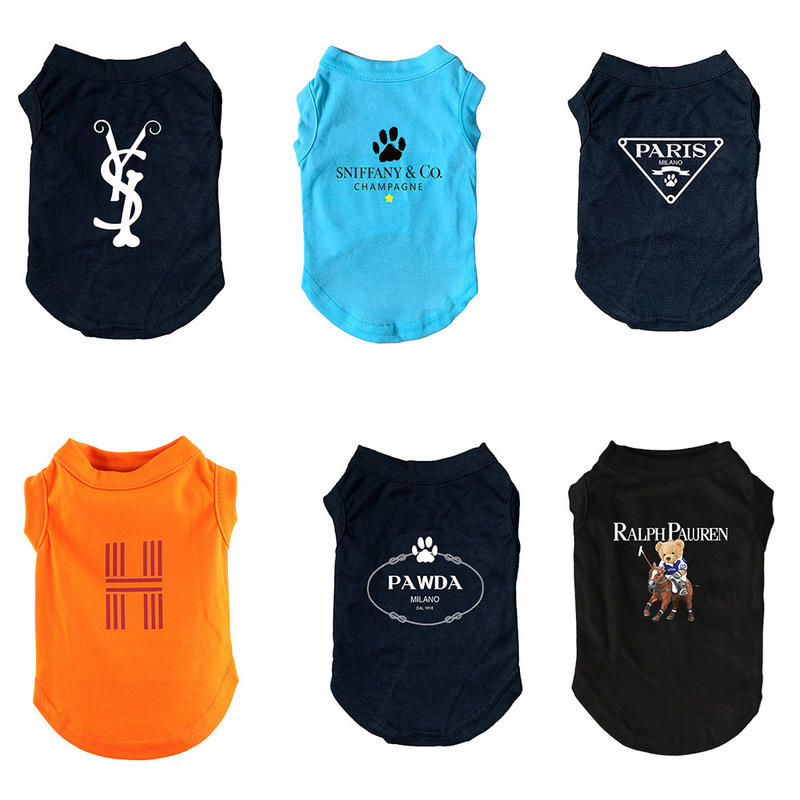 Summer Kuso Pet Dog Sleeveless Vest Thin Printed Pet T-shirt Ice Silk Cotton Fadou Sherner Dog Clothes