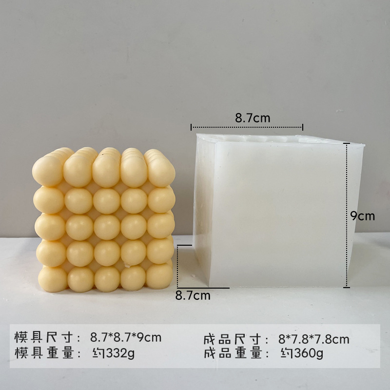 Transfronteriza geométrica BOLA MÁGICA vela molde de silicona diamante superficie bola polígono cubo aromaterapia vela molde al por mayor