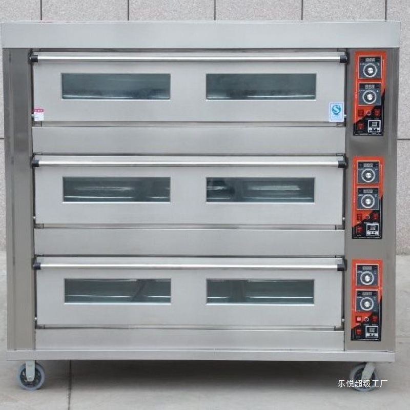 Biscuit Cake Baking Pizza Oven Commercial Large Three-Layer Fully Automatic Timing Household Electric Oven Gas
