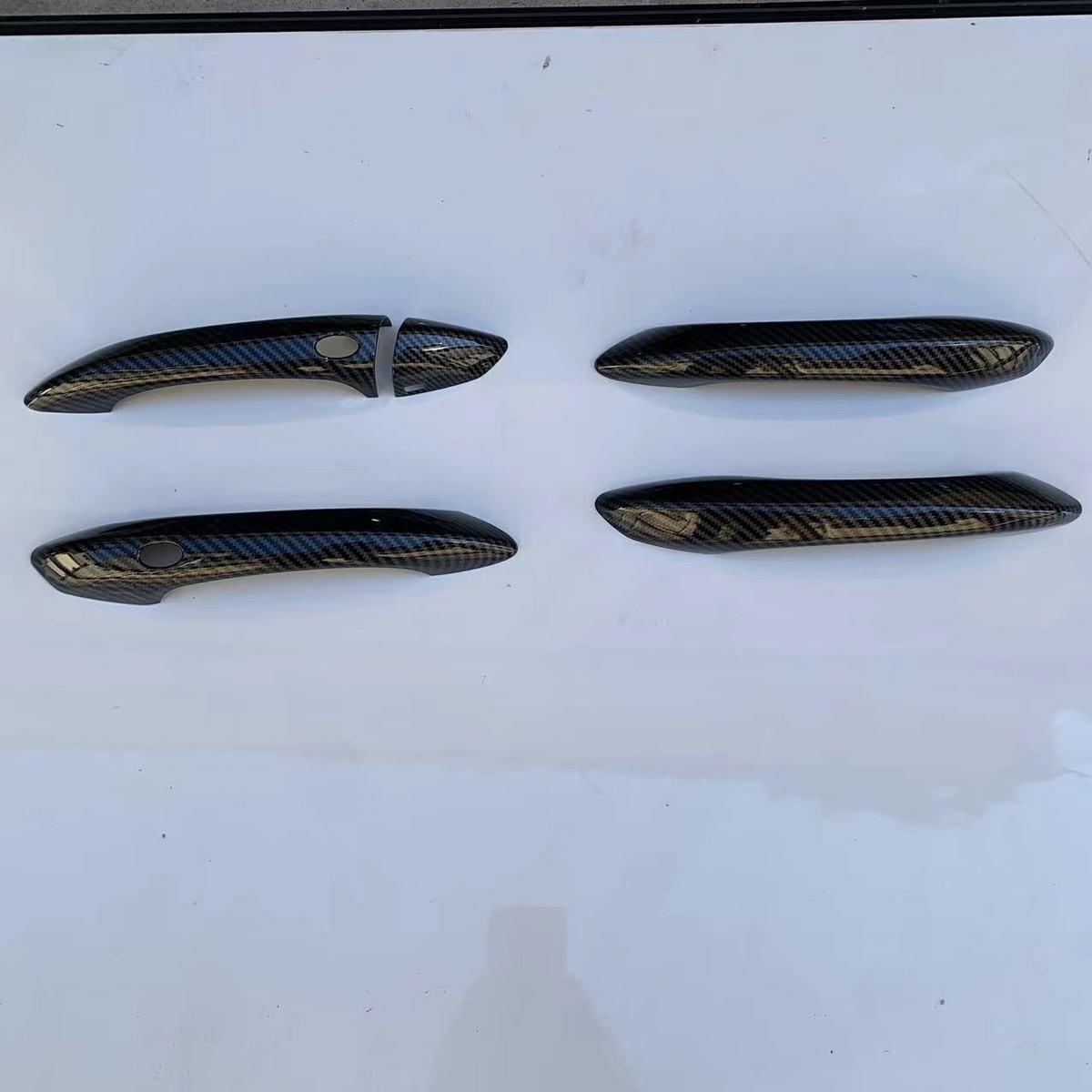 Hyundai 21-25 Models Tucson L Door Handle Protection Sticker Carbon Fiber Door Handle Anti-Scratch Cover Modification Decorative Accessories