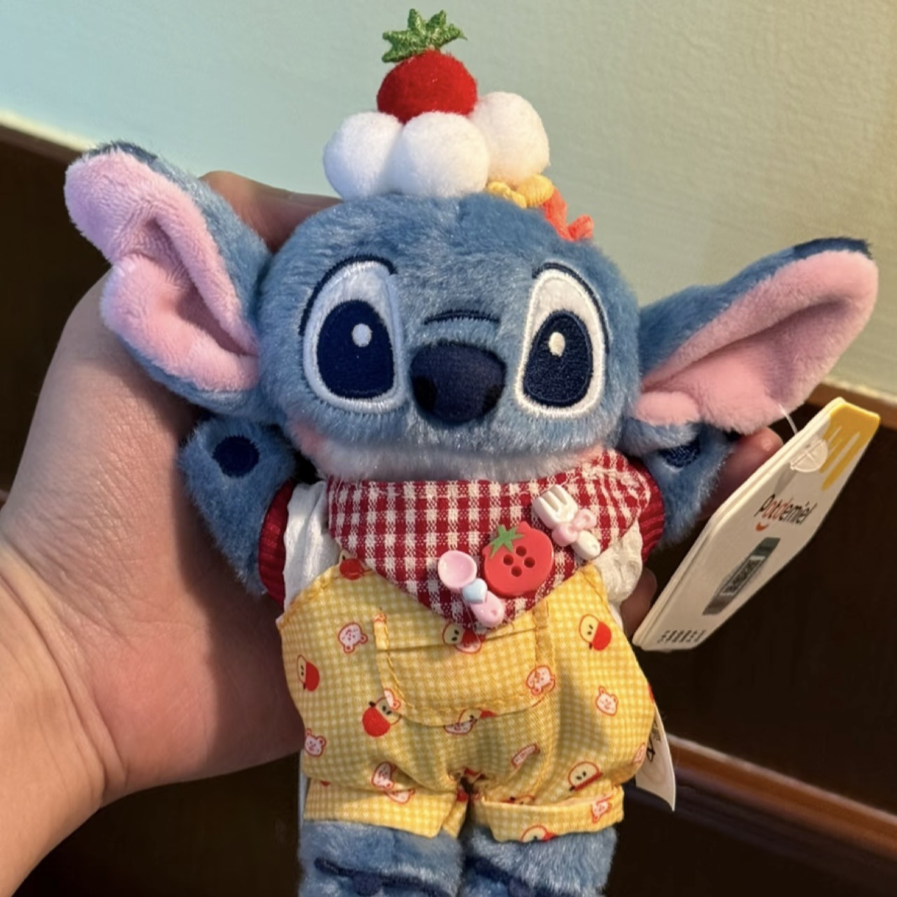 Genuino lindo Stitch Star Baby dibujos animados muñeco de peluche Stitch colgante llavero muñeca colgante regalo