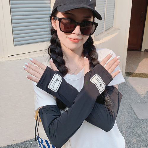 New arrivals, new cloth label, ice sleeves, fashion trend, personalized letter printing, anti-UV sun protection sleeves, ice sleeves