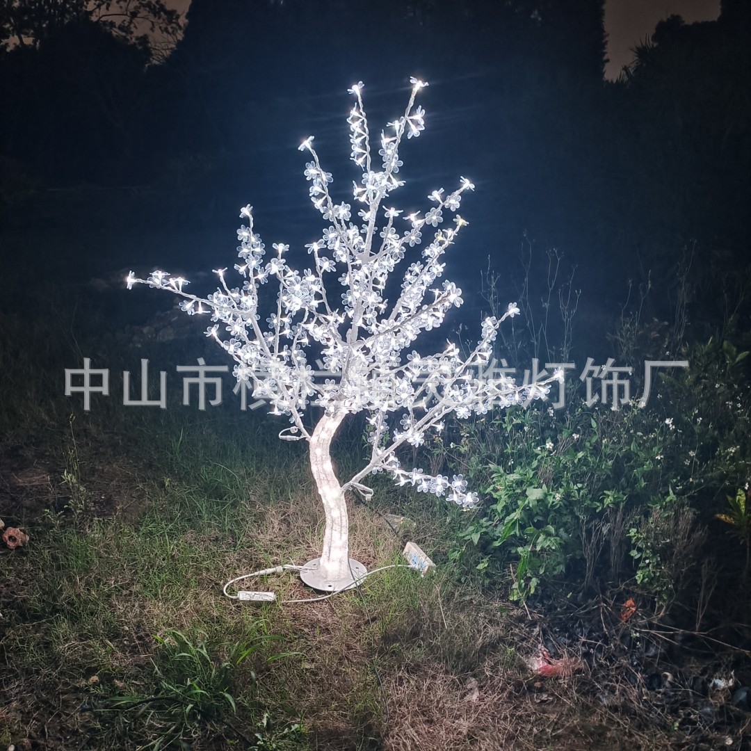 Al aire libre led luminoso árbol lámpara simulación parque cerezo flor melocotón flor a prueba de humedad jardín decoración paisaje árbol lámpara decoración al por mayor