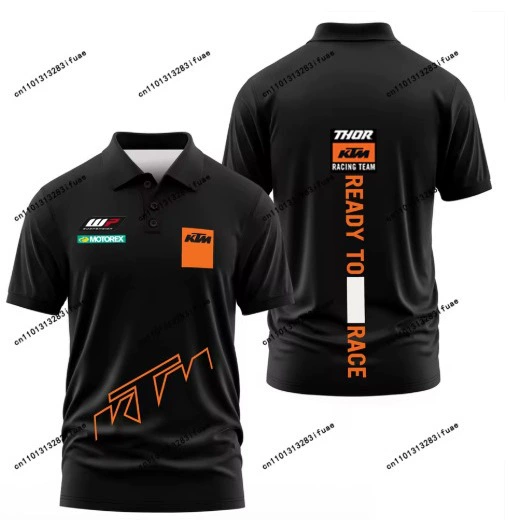 2025 простой повседневный KTM Racing Team поло 3D-печатное 2025 новое поступление спортивно-повседневная поло с коротким рукавом