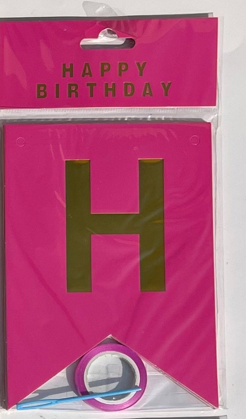 HAPPY BIRTHDAY fiesta de cumpleaños en inglés diseño diagonal de bandera de cola de mermaid letras banderas de color