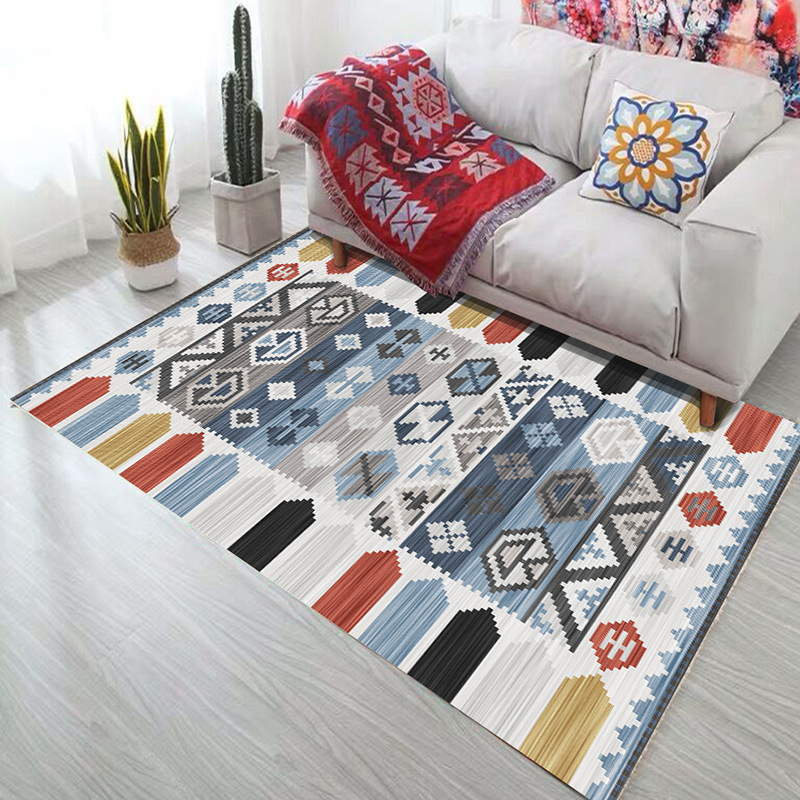 in stock Turkey Living Room Carpet Home Sofa Coffee Table Carpet Retro Ethnic Style Hotel Commercial Carpet