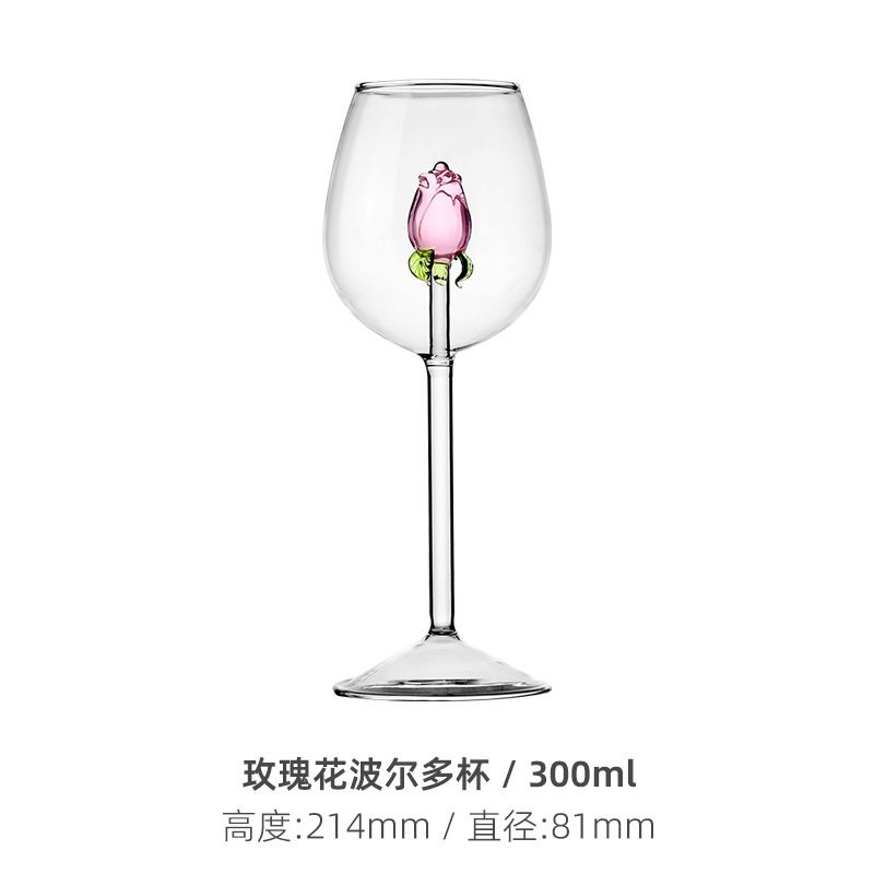 Luz lujosa ins rosa copa de vino