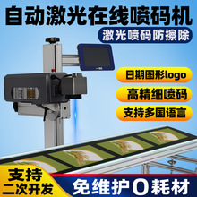 激光智能喷码机塑料纸盒包装打标机标签批号日期自动流水线打码机