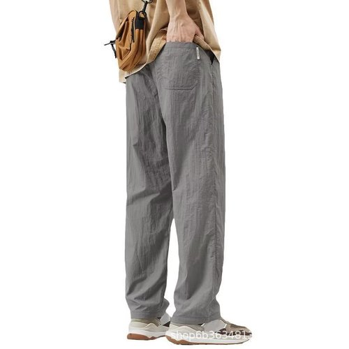 Men's Summer Thin Quick-Dry Loose Straight Work Pants for Summer 2025 Ice Silk Pants