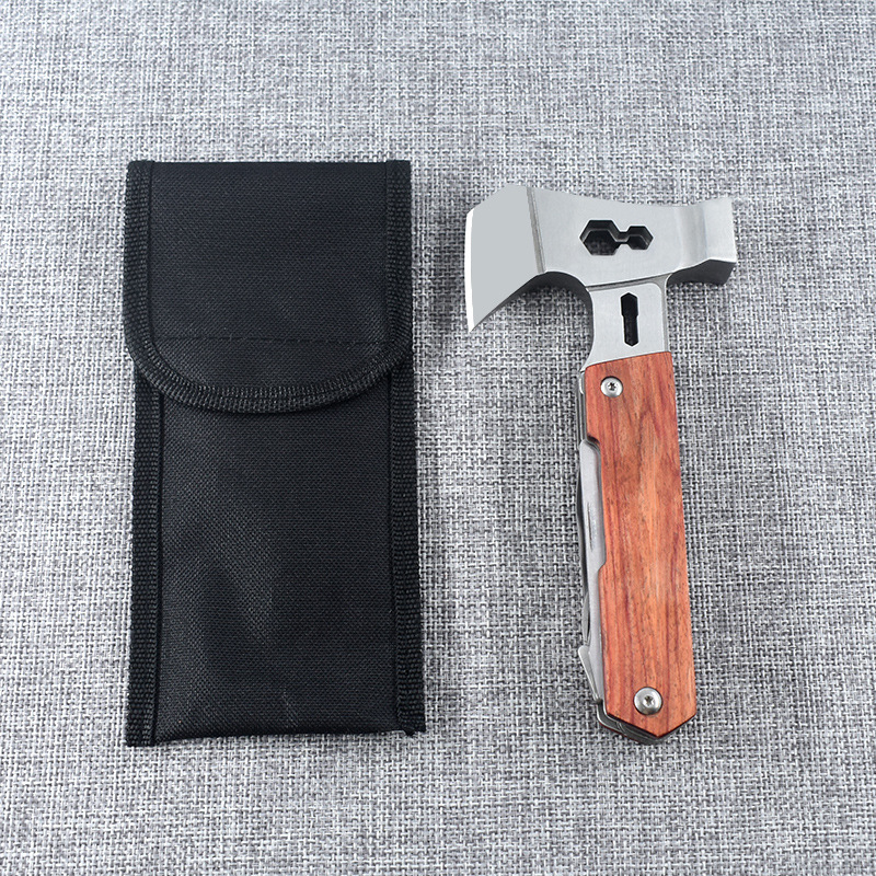 新款多功能不锈钢斧头安全锤汽车工具户外野营斧多用工具居家工具