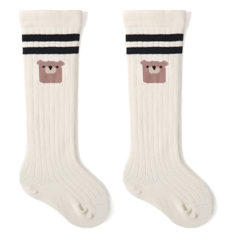 21 calcetines de bebé niños y niñas de algodón peinado de primavera y otoño sobre la rodilla de dibujos animados de media longitud boca suelta calcetines de pierna no apretados