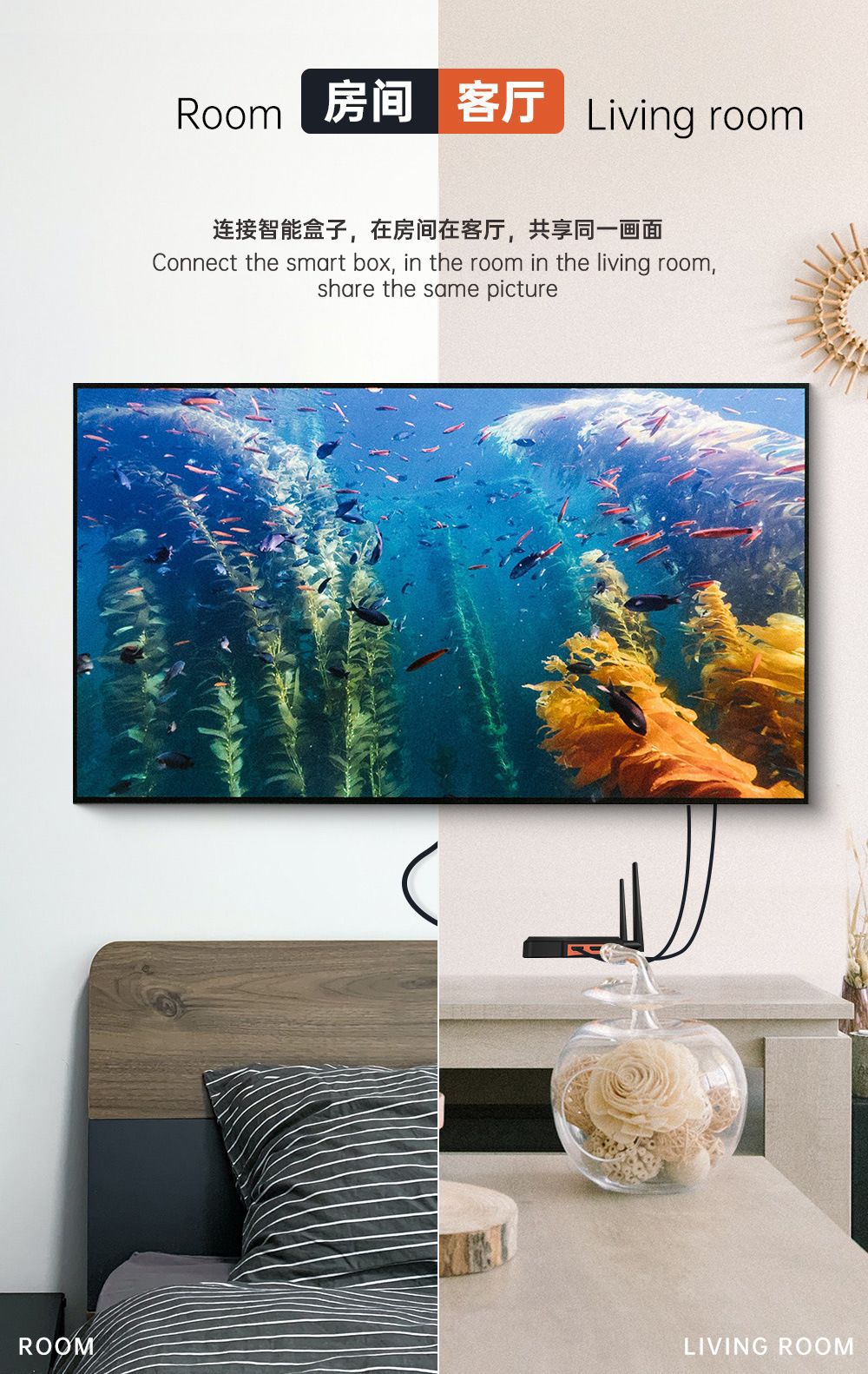 Kablosuz HDMI Ekran Yansıtma Cihazı Yüksek Çözünürlüklü Ses İletim Uzatıcı 250 Metre Kablosuz Görüntü Aktarım Desteği Bir Verici Dört Alıcı