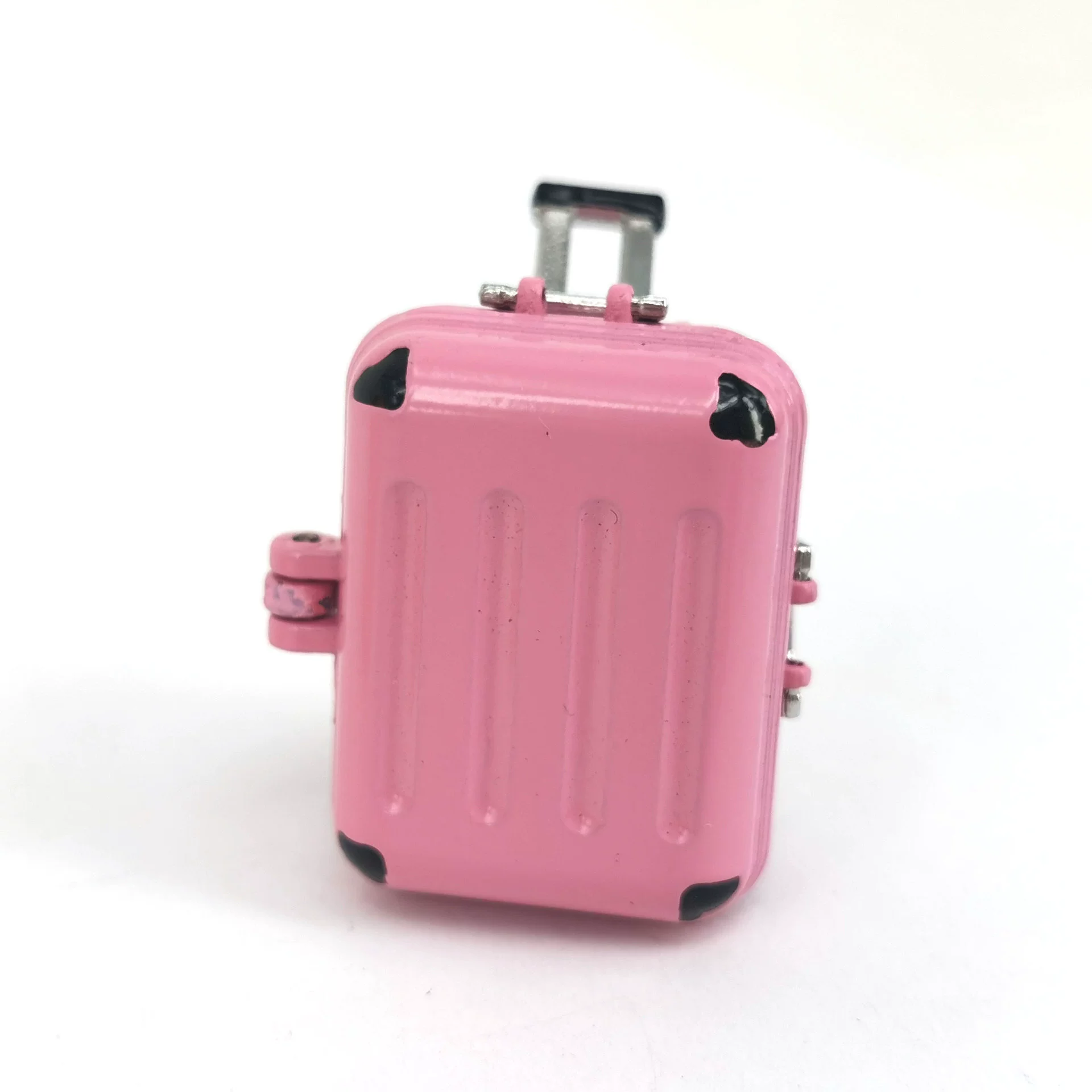 Mini Suitcase Model, Alloy Dollhouse Accessory, Magnetic Lid, 6 Colors, 31×24×15.8 mm